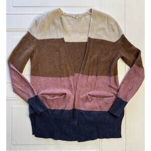 Madewell Kent Striped Cardigan Sweater Colorblock Womens S Merino Wool Blend